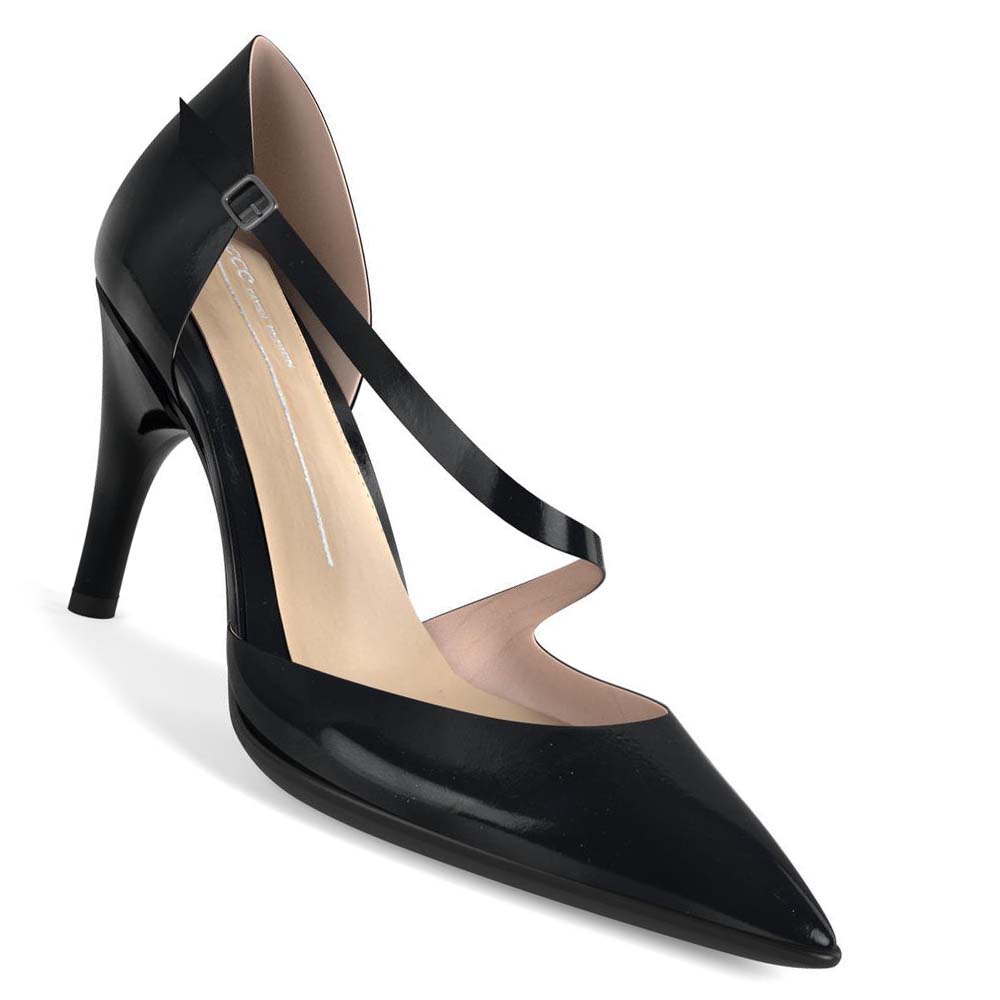 Women's Ecco Shape Stiletto 75 Asymmetric Pumps Black | Canada 162UZG